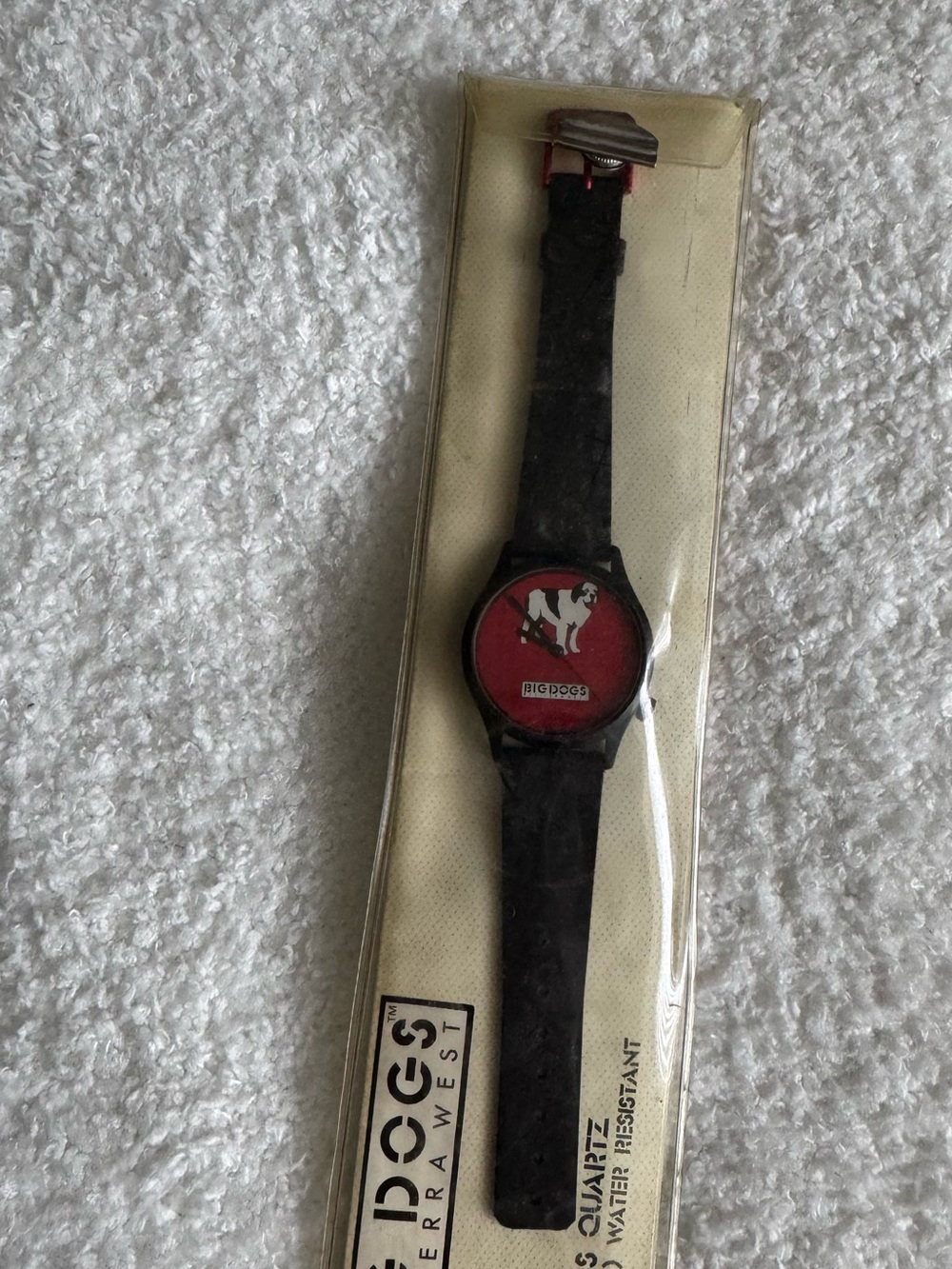 Vintage Big Dogs Black Watch with Red Face and Dog Logo